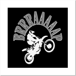 Brrraaaaap Dirtbike Motocross Design In White Posters and Art